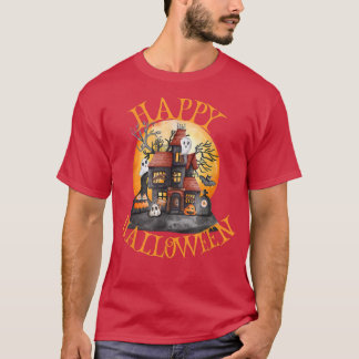 Happy Halloween Haunted House Aesthetic Ghost Spoo T-Shirt