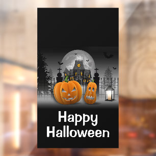 Happy Halloween haunted House and Jack-o-lanterns