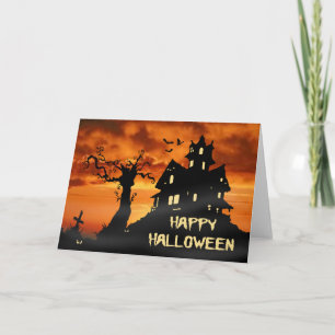 Happy Halloween Haunted House Card