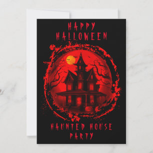 HAPPY HALLOWEEN HAUNTED HOUSE COSTUME PARTY INVITATION