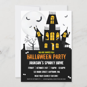 Happy Halloween Haunted House Creepy Spooky  Invitation