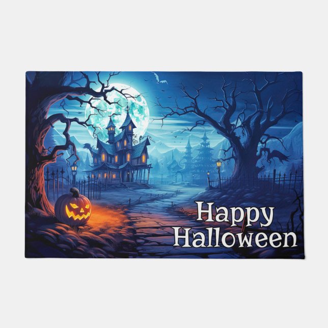 Happy Halloween | Haunted House Doormat (Front)
