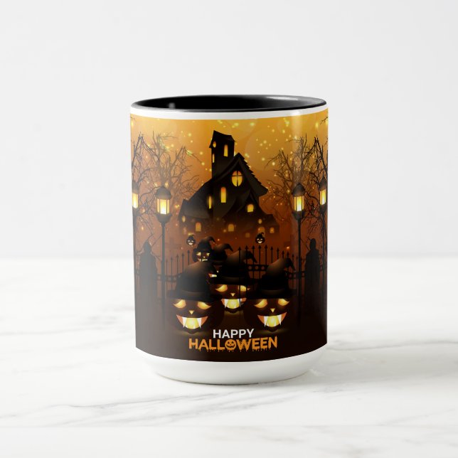 Happy Halloween Haunted House Mug (Center)