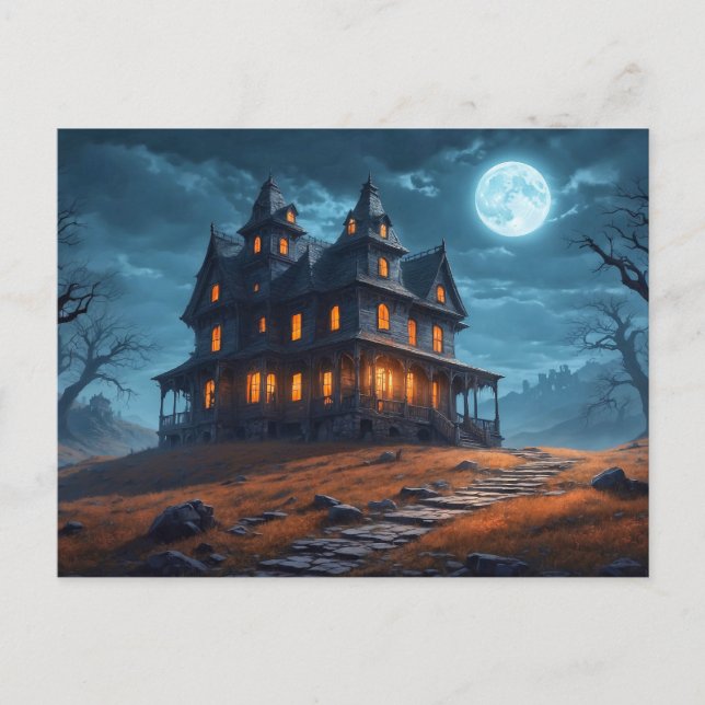 Happy Halloween | Haunted House Postcard (Front)