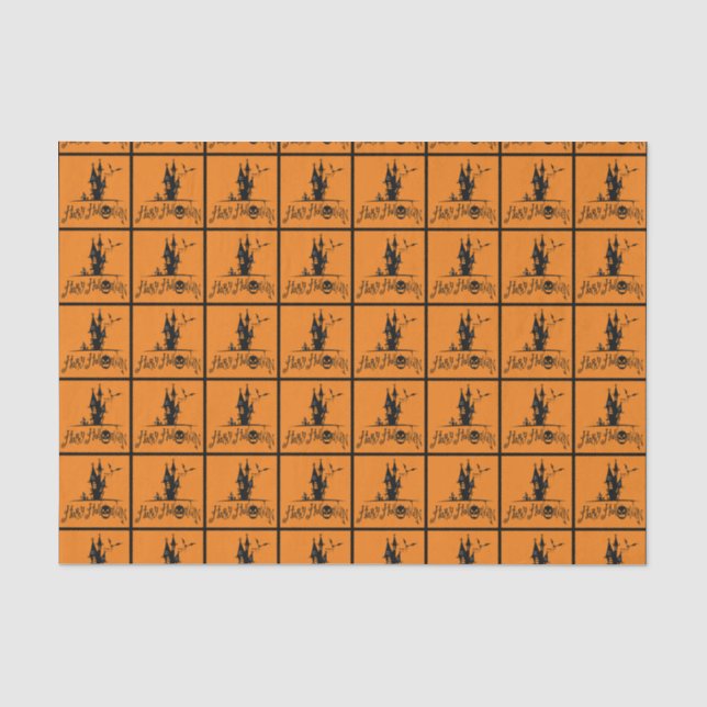 Happy Halloween Haunted House Tissue Paper (Front)
