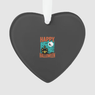 Happy Halloween Haunted House Witch Design Ornament