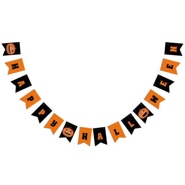 Happy Halloween Haunted Jack O Lantern Pumpkin Bunting (All)