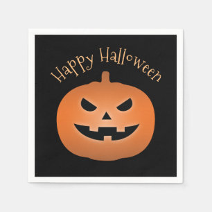 Happy Halloween Haunted Jack O Lantern Pumpkin Napkin