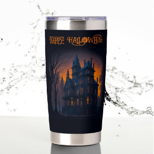 Happy Halloween Haunted Mansion House Insulated Tumbler