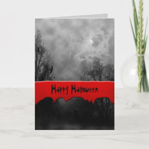 Happy Halloween Haunted Sky Custom Card