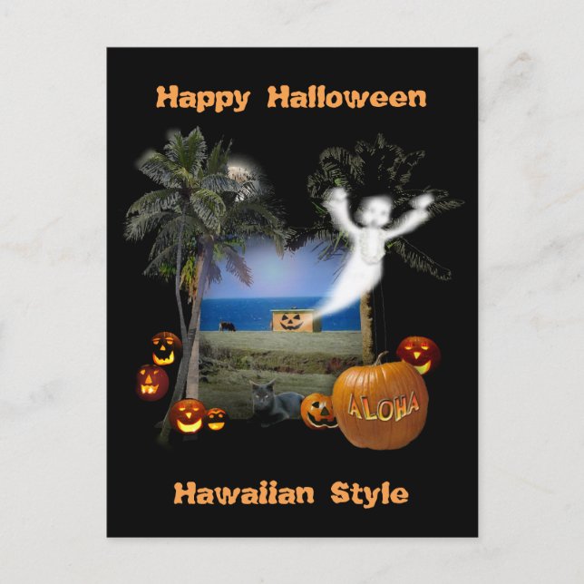 Happy Halloween Hawaiian Style Postcard (Front)