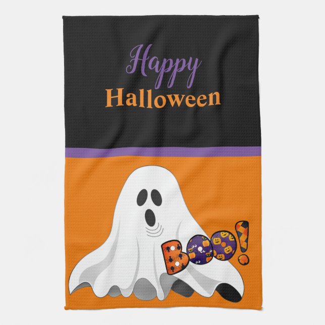Happy Halloween Home Decorative Tea Towel (Vertical)