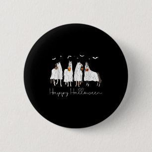 Happy Halloween Horse Ghost 2025  6 Cm Round Badge