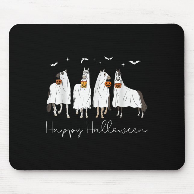 Happy Halloween Horse Ghost 2025  Mouse Pad (Front)