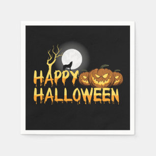 Happy Halloween Howling Wolf Napkin