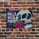 Happy Halloween Invitation |  Floral Rose Skull Po Postcard<br><div class="desc">Happy Halloween Invitation |  Floral Rose Skull</div>