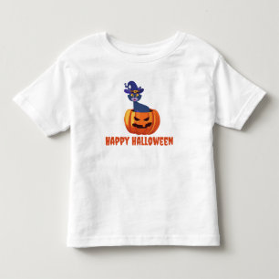 Happy Halloween Jack-o-lantern and Black Cat Toddler T-Shirt