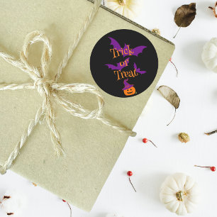 Happy Halloween Jack O Lantern Black Classic Round Sticker