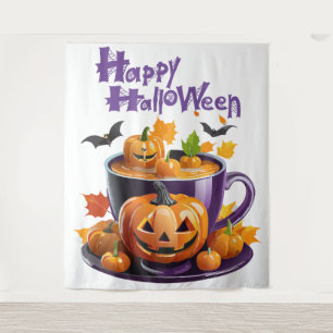 Happy Halloween Jack-O-Lantern Brew Cup Tapestry
