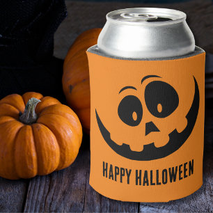 Happy Halloween Jack O Lantern Can Cooler