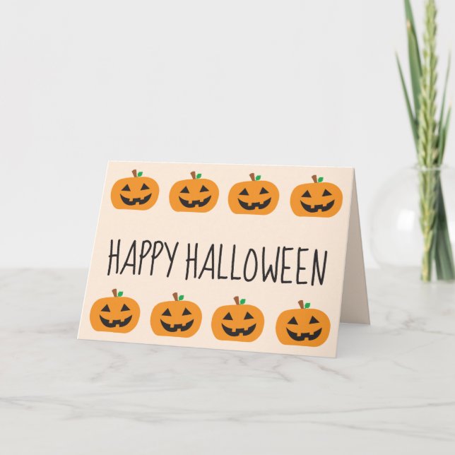 Happy Halloween Jack O Lantern  Card (Front)