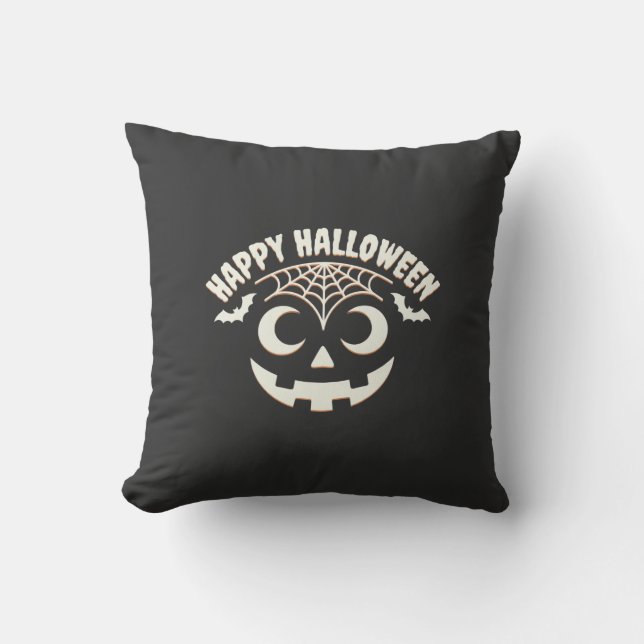 Happy Halloween Jack-O-Lantern Face Design_1 Cushion (Front)