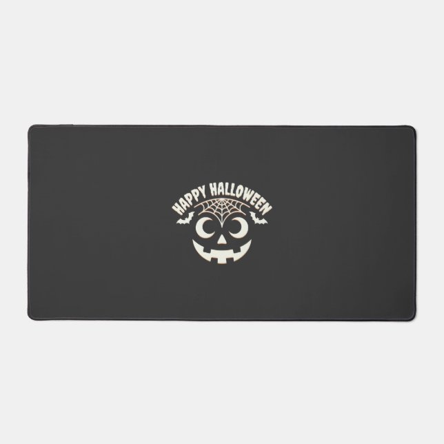 Happy Halloween Jack-O-Lantern Face Design_1 Desk Mat (Front)