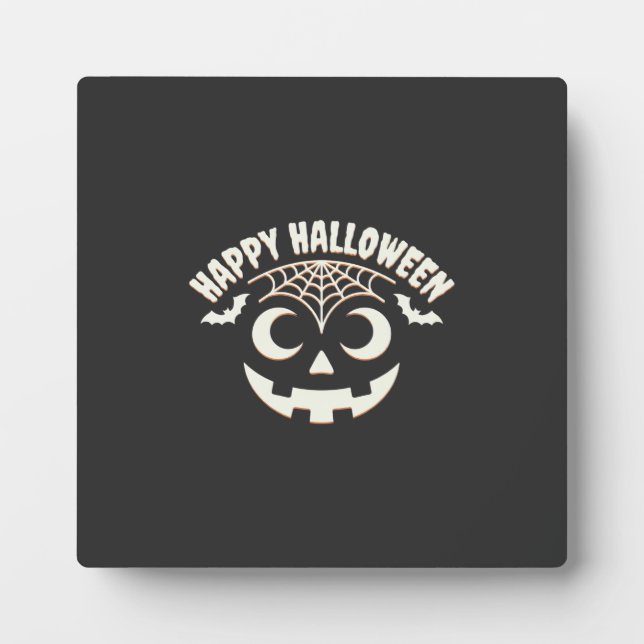 Happy Halloween Jack-O-Lantern Face Design_1 Plaque (Front)