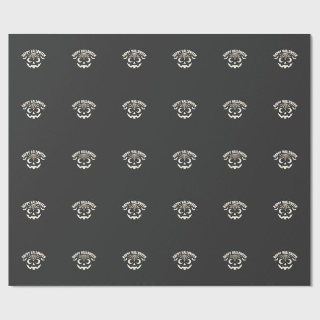 Happy Halloween Jack-O-Lantern Face Design_1 Wrapping Paper (Flat)