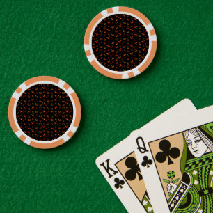 Happy Halloween Jack-O-Lantern Glowing Faces Poker Chips