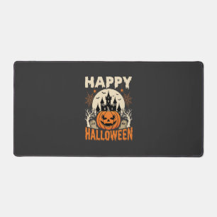 Happy Halloween Jack O Lantern Haunted Castle Desk Mat