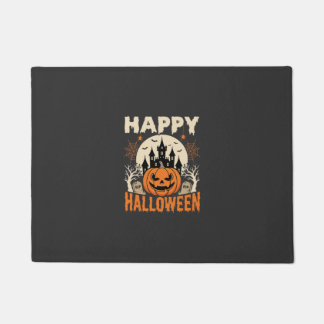 Happy Halloween Jack O Lantern Haunted Castle Doormat