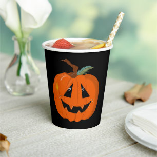 Happy Halloween Jack O Lantern Illustrative Art Paper Cups