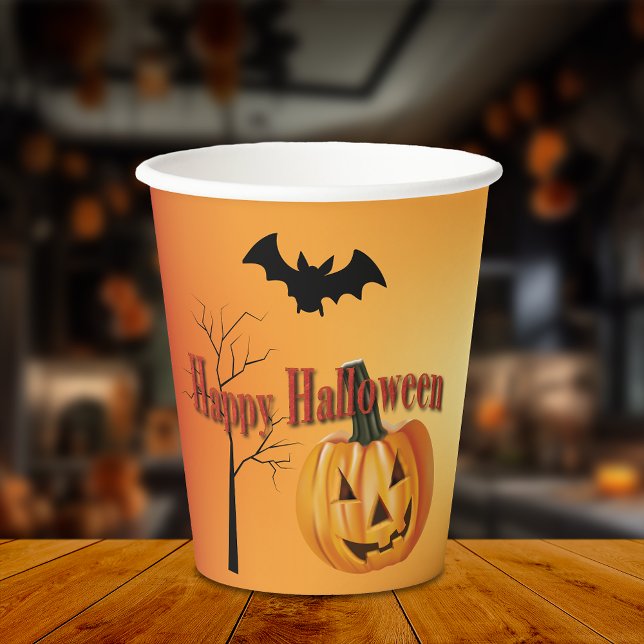 Happy Halloween Jack O' Lantern Paper Cups (Creator Uploaded)