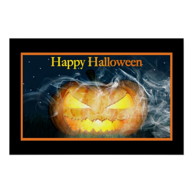 Happy Halloween Jack-o-lantern Poster (Front)