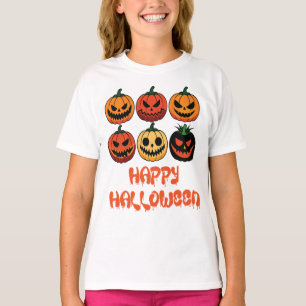 Happy Halloween, Jack O Lantern Pumpkin Face T-Shirt