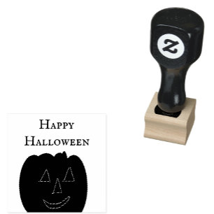 Happy Halloween Jack-o’-lantern Rubber Stamp