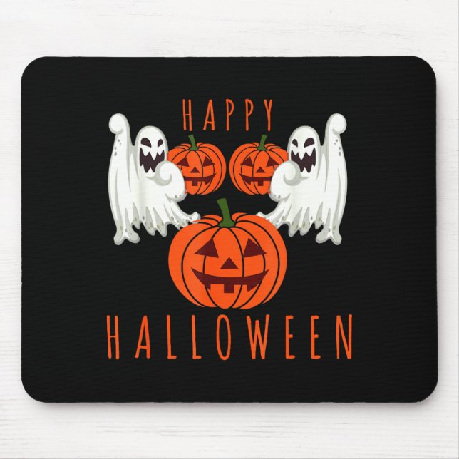 Happy halloween jack o lantern scary ghosts mouse pad (Front)