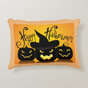 Happy Halloween Jack-O- Lanterns Decorative Cushion