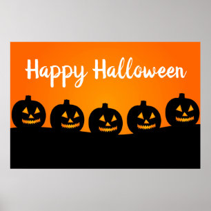 Happy Halloween Jack-O-Lanterns  Poster