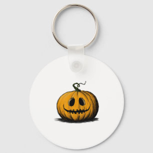 Happy Halloween Jack O'Lantern Adult Natural Key Ring