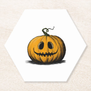 Happy Halloween Jack O'Lantern Adult Natural Paper Coaster