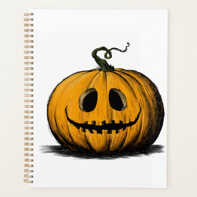 Happy Halloween Jack O'Lantern Adult Natural Planner (Front)