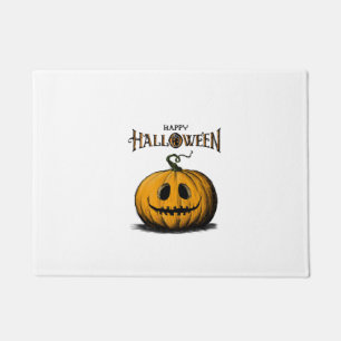 Happy Halloween Jack O'Lantern Adult Orange Tshirt Doormat