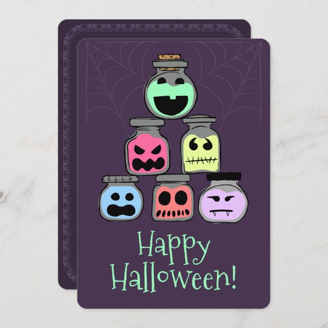 Happy Halloween Jars Costume Party Invitation (Front/Back)