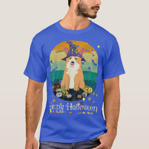 Happy Halloween Kawaii Witch Corgi & Pumpkin JackO T-Shirt
