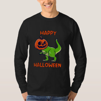 Happy Halloween Kids Boy Girl Funny Dinosaur Rex T-Shirt
