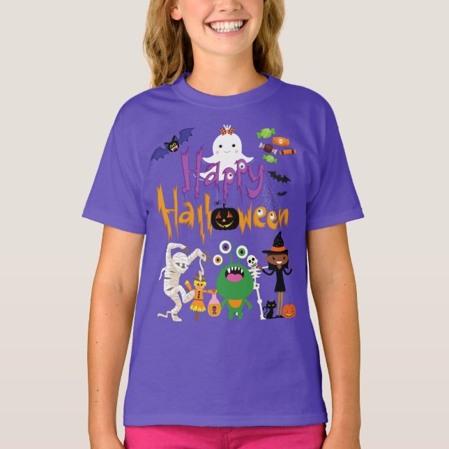 Happy Halloween Kids Cute and Spooky     T-Shirt (Front)