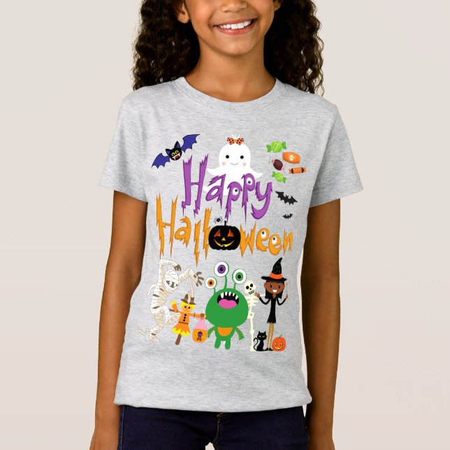 Happy Halloween Kids Cute and Spooky    T-Shirt (Front)