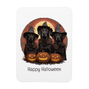 Happy Halloween Labrador Retriever Dogs Witch Hats Magnet
